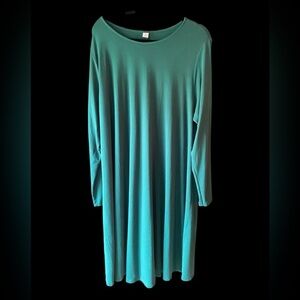 Long-Sleeve Emerald Green Jersey-Knit Swing Dress for Women | Old Navy Sz 2X